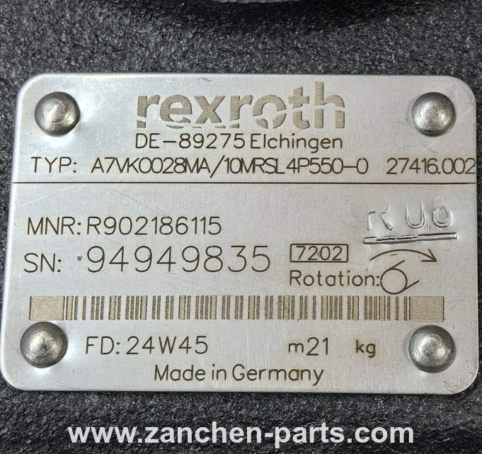 Rexroth R902186115 Piston Pump A7VKO028MA/10MRSL4P550-027416.0026